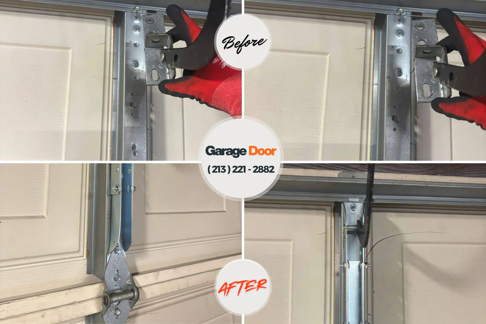 Before and after: garage door repair Hartford, MI